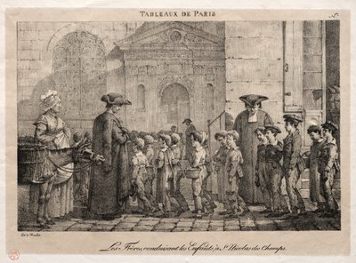 Szenen aus Paris: Die Brüder führen die Kinder zu St. Nikolaus der Felder von Jean Henri Marlet