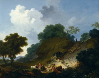 Schafherde auf dem Hügel von Jean-Honore Fragonard