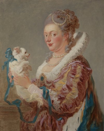 Eine Frau mit einem Hund von Jean Honore Fragonard