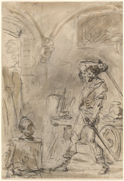Don Quijote kurz vor dem Schlag auf den Helm von Jean Honore Fragonard