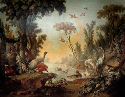 Landschaft mit den Echassiers. Panel des Salons Demarteau, realisiert von Jean Baptiste Huet (1745-1811) und Jean Honoré Fragonard (1732-1806) von Jean Honore Fragonard