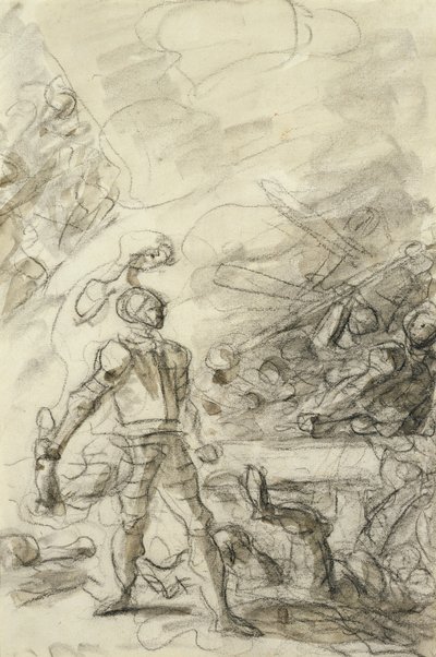 Orlando bezwingt einen Räuber mit einem Feuerbrand von Jean Honore Fragonard
