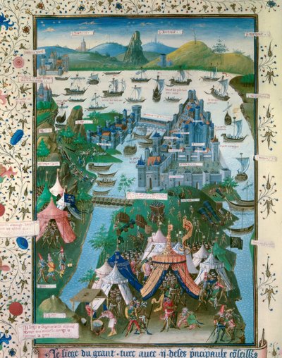 Muhammad II: Die Belagerung (Eroberung oder Fall) von Konstantinopel durch die osmanischen Türken unter Muhammad II von Jean I Le Tavernier