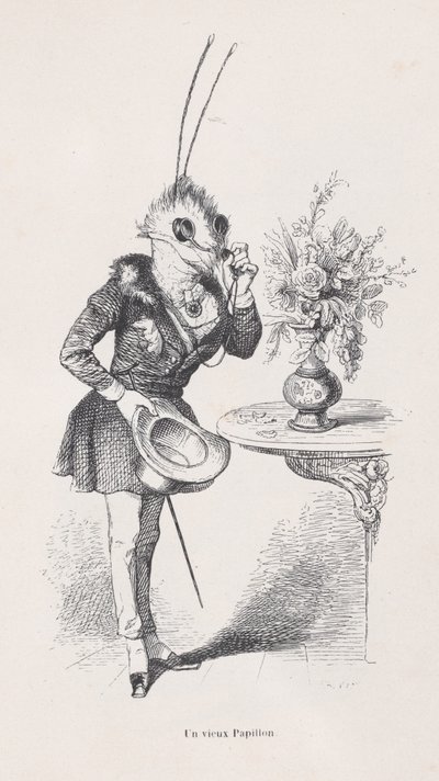 Ein alter Schmetterling aus Szenen aus dem privaten und öffentlichen Leben der Tiere von Jean Ignace Isidore Gérard
