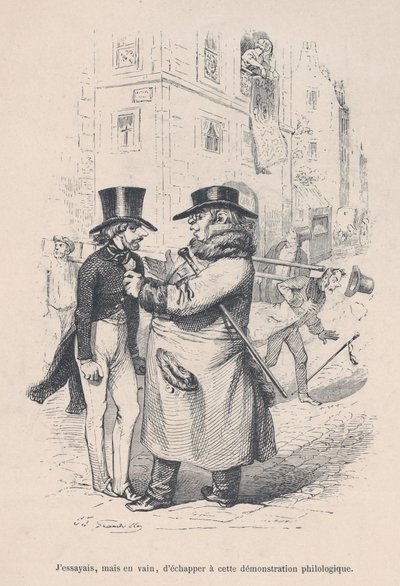 Ich versuchte, dieser philologischen Diskussion zu entkommen. aus den kleinen Elenden des menschlichen Lebens..., 1843 von Jean Ignace Isidore Gérard