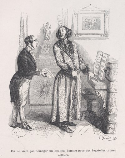 Man belästigt einen ehrlichen Mann nicht mit solchen Kleinigkeiten. aus den kleinen Elenden der Menschheit von Jean Ignace Isidore Gérard