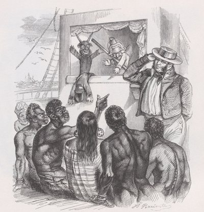 Der Schwarze und die Puppen aus den gesammelten Werken von Béranger von Jean Ignace Isidore Gérard