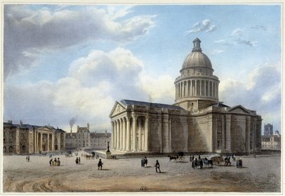 Das Pantheon - in „Promenade dans Paris et ses environs“, entworfen von Jacottet und Benoist, um 1840 von Jean Jacottet