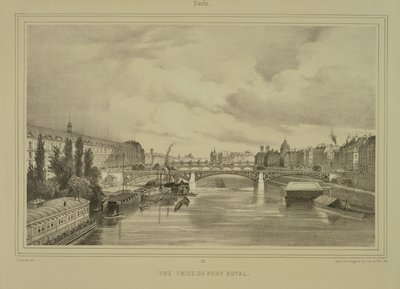 Ansicht der Pont Royal, veröffentlicht von Auguste Bry von Jean Jacottet