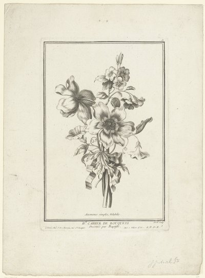 Blumenstrauß aus Anemone und Winde von Jean Jacques Avril (I)