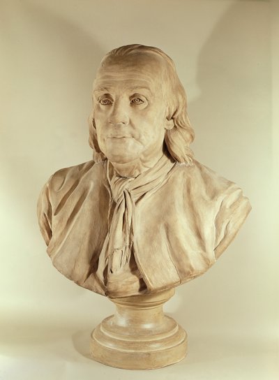 Büste von Benjamin Franklin (Terrakotta) von Jean Jacques Caffieri
