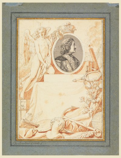 Frontispiz für eine Geschichte von Peter dem Großen, ca. 1780 von Jean Jacques Francois Le Barbier