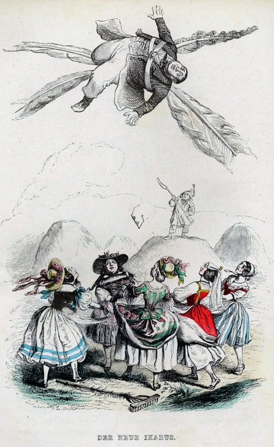 Der neue Ikarus, 1840er Jahre von Jean Jacques Grandville