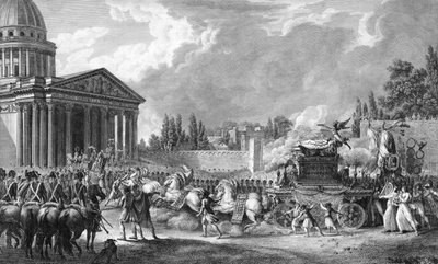 Transport der Asche des Schriftstellers Voltaire zum Pantheon, Paris von Jean Jacques II Lagrenee