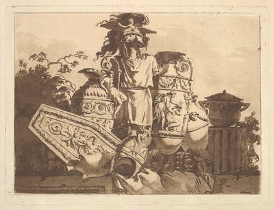 Komposition mit Antiquitäten, aus Recueil de Compositions par Lagrenée Le Jeune Colle..., 1782-84 von Jean Jacques Lagrenee