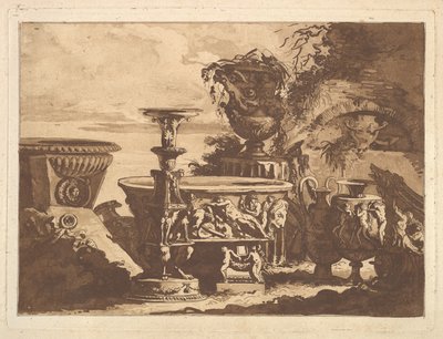Komposition mit der Medici-Vase, aus Recueil de Compositions par Lagrenée Le Jeune Coll..., 1782 von Jean Jacques Lagrenee