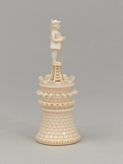 Weißer Turm, Schachfigur, Indien, um 1820 von Jean Jacques Scherrer