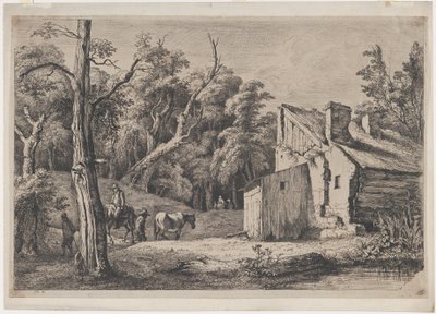 Eingang zum Wald von Brie mit Hütte rechts, 1772 von Jean Jacques de Boissieu