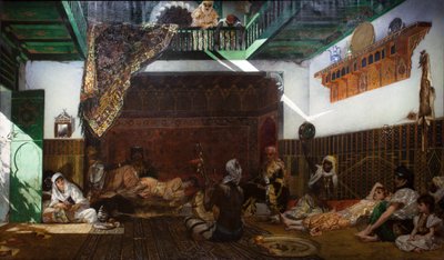 Innenansicht eines Harems in Marokko von Jean Joseph Benjamin Constant