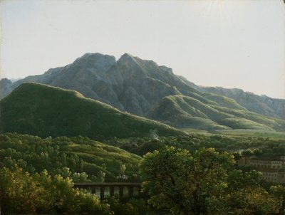 Ansicht der Brücke und eines Teils der Stadt Cava, Königreich Neapel von Jean Joseph Xavier Bidauld