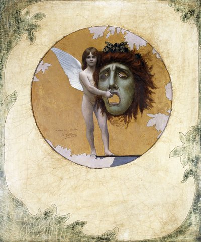 Ein Putto mit einer Maske von Jean Leon Gerome