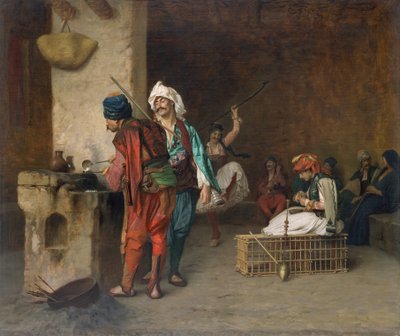 Caféhaus, Kairo, Kugeln gießen, 1884 oder früher von Jean Leon Gerome