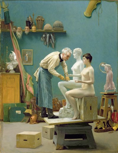 Arbeiten in Marmor, oder der Künstler, der Tanagra skulptiert von Jean Leon Gerome