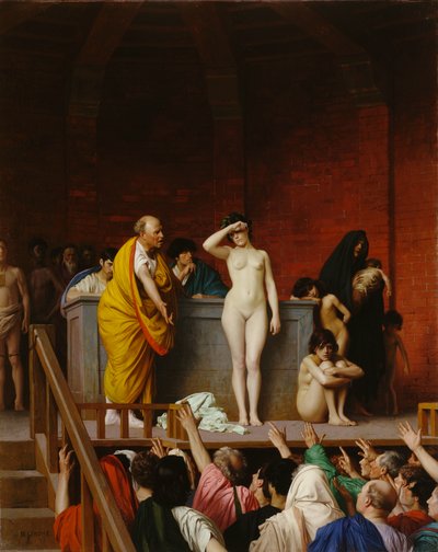 Sklavenmarkt im antiken Rom von Jean Leon Gerome