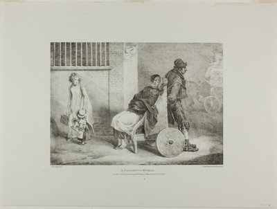 Eine gelähmte Frau, Platte 9 aus Verschiedene Motive aus dem Leben gezeichnet und auf Stein (Die englische Suite) von Jean Louis André Théodore Géricault