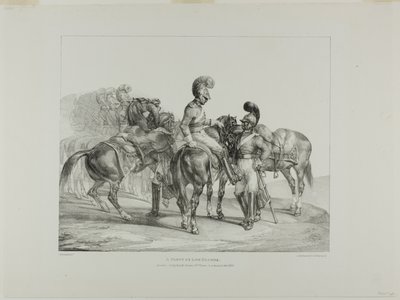 Eine Gruppe von Life Guards, Tafel 5 aus Verschiedene Motive aus dem Leben und auf Stein (Die Englische Suite) von Jean Louis André Théodore Géricault
