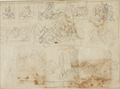 Elf Kompositionsskizzen von Jean Louis André Théodore Géricault