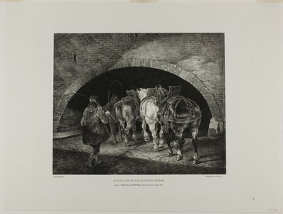 Eingang zum Adelphi Wharf, Platte 11 aus Verschiedene Motive aus dem Leben gezeichnet und auf Stein (Die englische Suite) von Jean Louis André Théodore Géricault