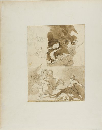 Skizzen für eine Kavallerieschlacht von Jean Louis André Théodore Géricault