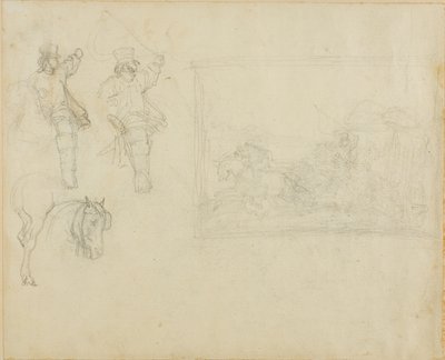 Skizzen von Postillions und einer Postkutsche von Jean Louis André Théodore Géricault