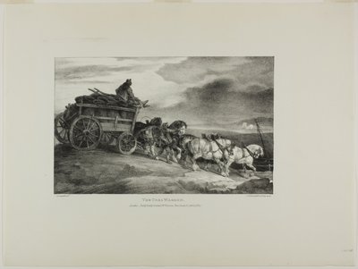 Der Kohlenwagen, Platte 7 aus Verschiedene Motive aus dem Leben und auf Stein (Die Englische Suite) von Jean Louis André Théodore Géricault