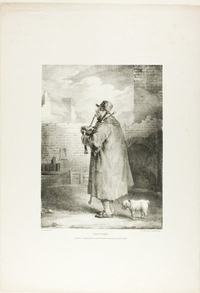 Der Pfeifer, Platte eins aus Verschiedene Motive nach dem Leben auf Stein gezeichnet von Jean Louis André Théodore Géricault