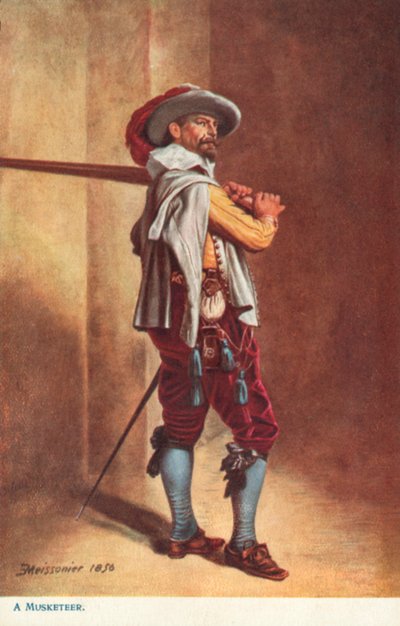 Ein Musketier, Zeit von Ludwig XIII. von Jean Louis Ernest after Meissonier