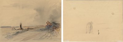 Verwüstetes Land (recto); Figuren in einer Landschaft (verso) von Jean Louis Forain