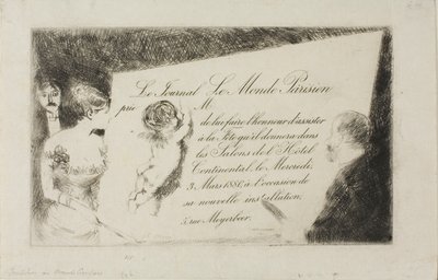 Einladung von der Zeitung "Le Monde Parisien" von Jean Louis Forain