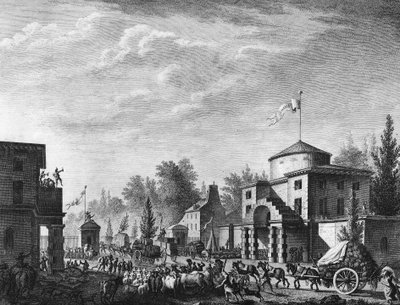 Freier Eintritt an der Barriere von Paris am 1. Mai von Jean Louis II (after) Prieur