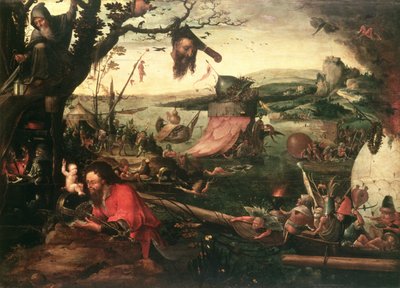 Landschaft mit dem Gleichnis von St. Christophorus, frühes 16. Jahrhundert von Jean Mandyn