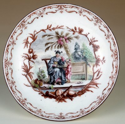 Porzellanteller mit Darstellung einer chinesischen Schachszene von Jean Michel Liotard