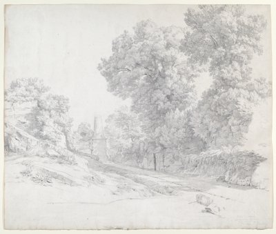 Eichen entlang der Via Appia bei Albano von Jean Paul Flandrin