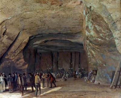 Höhle als Salzlager in Dieppedalle um 1789 von Jean Pierre Houel