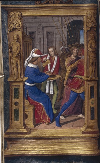 Pilatus wäscht seine Hände aus Lettres bâtardes, ca. 1490-1510 von Jean Poyet