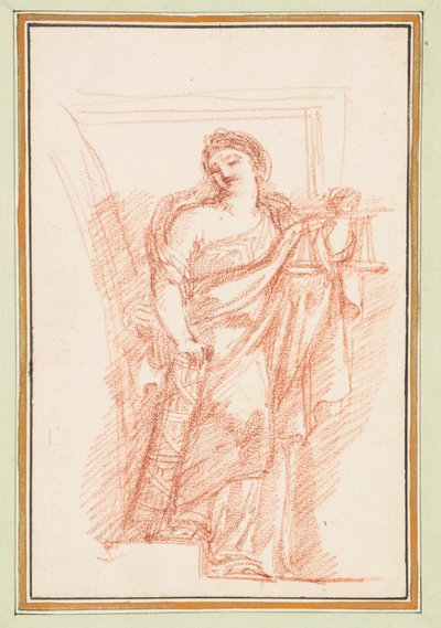 Allegorische Figur der Gerechtigkeit mit Rutenbündel von Jean Robert Ango