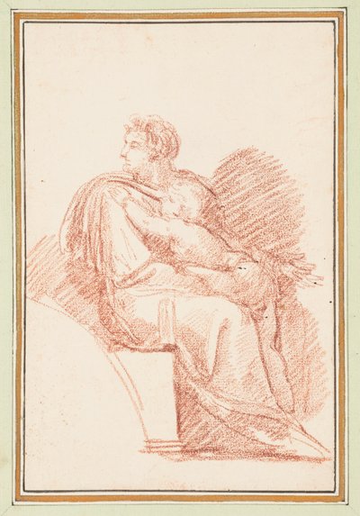 Josiah mit Jechoniah in seinen Armen, Vorfahren Christi von der Sixtinischen Kapelle von Michelangelo von Jean Robert Ango