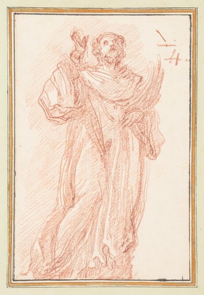 Stehende Figur mit erhobenem Arm, nach oben blickend von Jean Robert Ango