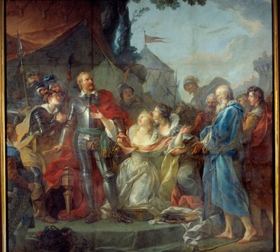 Die Belagerung von Calais im Jahr 1347 war die Hingabe von Eustache von Saint Peter, dem bekanntesten der sechs Bürger von Calais, der zum König von England Edward III. ging, um für die Gnade der Einwohner von Calais zu bitten (August 1347) von Jean Simon Berthelemy