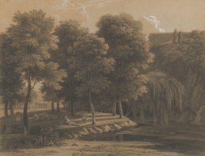 Klassische Landschaft mit einem Hirten, 1803 von Jean Victor Bertin